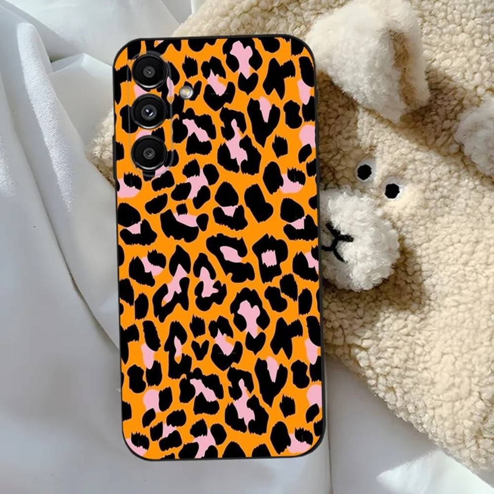Leopard Print Panther  Phone Case For Samsung S24,23,22,30,21,10,9,Ultra,Plus,Lite,FE,5G Black Soft Case