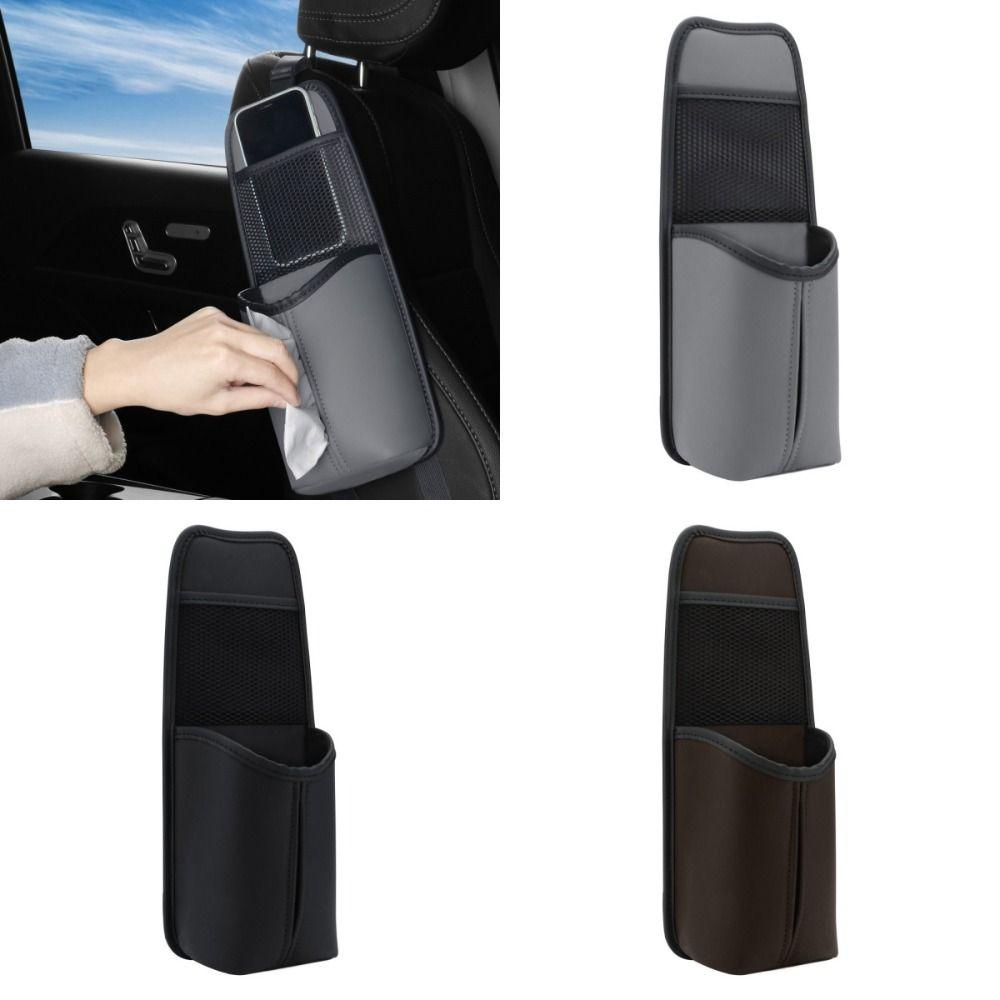 Multifunctional Car Seat Side Storage Bag Wear-Resistant Tissue Holder  Automotive Interior