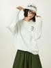 LU Family Tennis Print Embroidered Fleece Pullover - New Long-Sleeved Round Neck Top