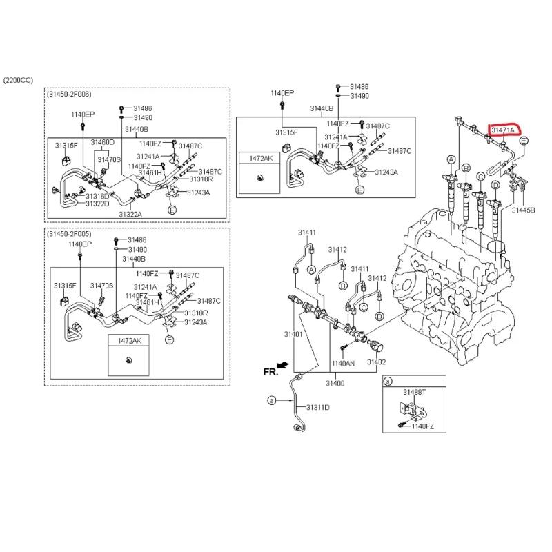 Auto Hochdruck Kraftstoffrücklaufschlauch Direkte Passform Installation Langlebigkeitskonstruktion Für SUV-Modelle 314712F001 314712F000