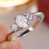 Huitan Imitation Opal Women Ring Simple Versatile Style Daily Elegant Finger Accessories Zircon with Shiny CZ for Trendy Party