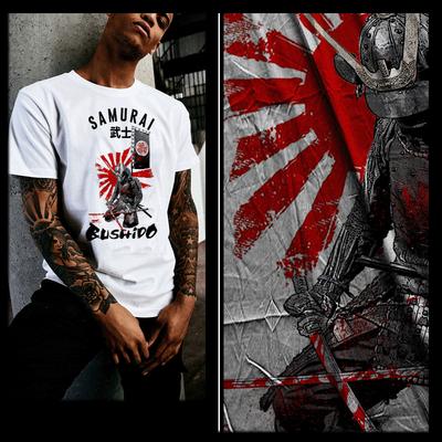 Samurai T-Shirt Bushido Code Japanische Kriegerkaste Katana Kanji Ronin Schlacht