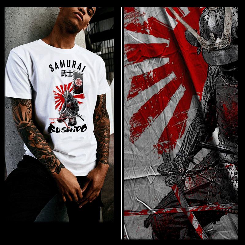 

Samurai T-Shirt Bushido Code Japanese Warrior Class Katana Kanji Ronin Battle 4XL