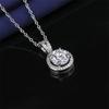 6.5mm S925 Sterling Silver Round Halo Pink Moissanite Pendant Necklace Fine Jewelry For Women