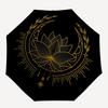 1pc Lotus Mandala Automatic Open/close Folding Compact Umbrella, 8-Rib Sturdy Canopy, Lightweight Portable, Everyday Use, Gift, Outdoor Umbrella, Trav