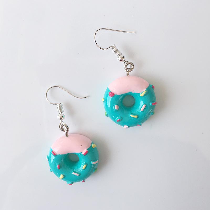 Fashion Cute 3D Cake Resin Drop Earrings for Women Girls Funny Donuts Cookies Food Shape Dangle Earring Party Jewelry Gifts