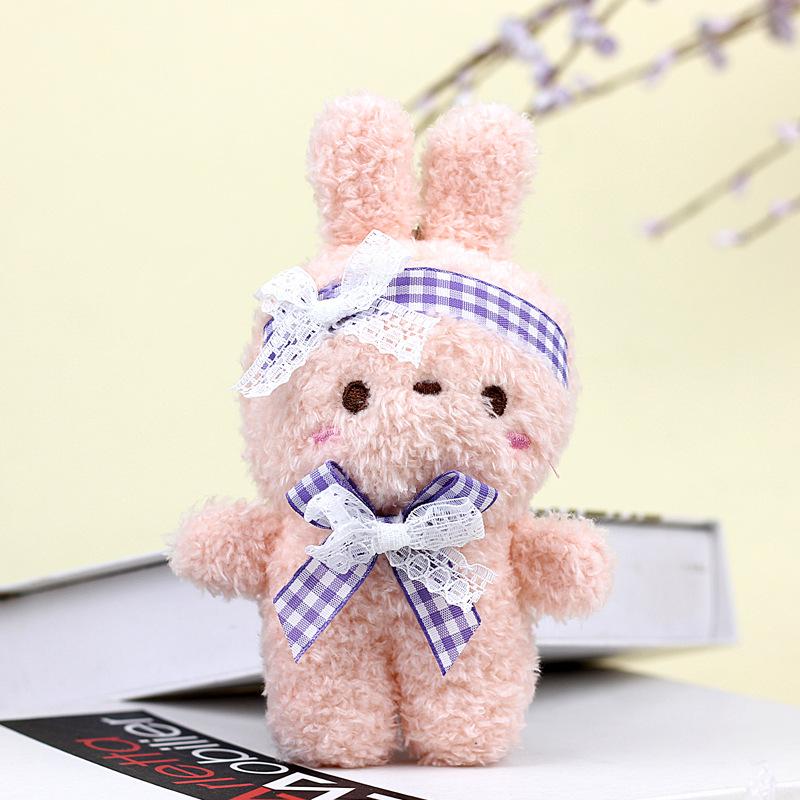 

Plush Bunny Adorable Keychain Cute Cartoon Rabbit Toy For Kids Accessory Backpack розовый