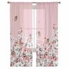 Pink Flower Plant Butterfly Tulle Sheer Curtains For Living Room Bedroom Kitchen For Windows Voile Drapes Home Decoration