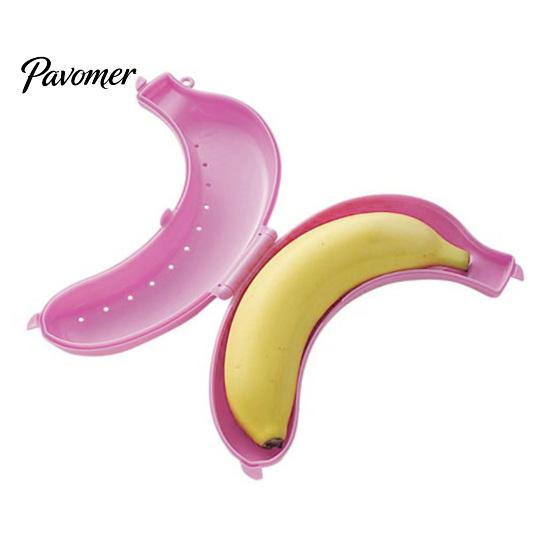 Storage Box 2PCS Banana Box, Food Grade Plastic Protector, with Vent Fresh Keeper Holes Portable Hard Shell Snap Closure Container, for Lunch