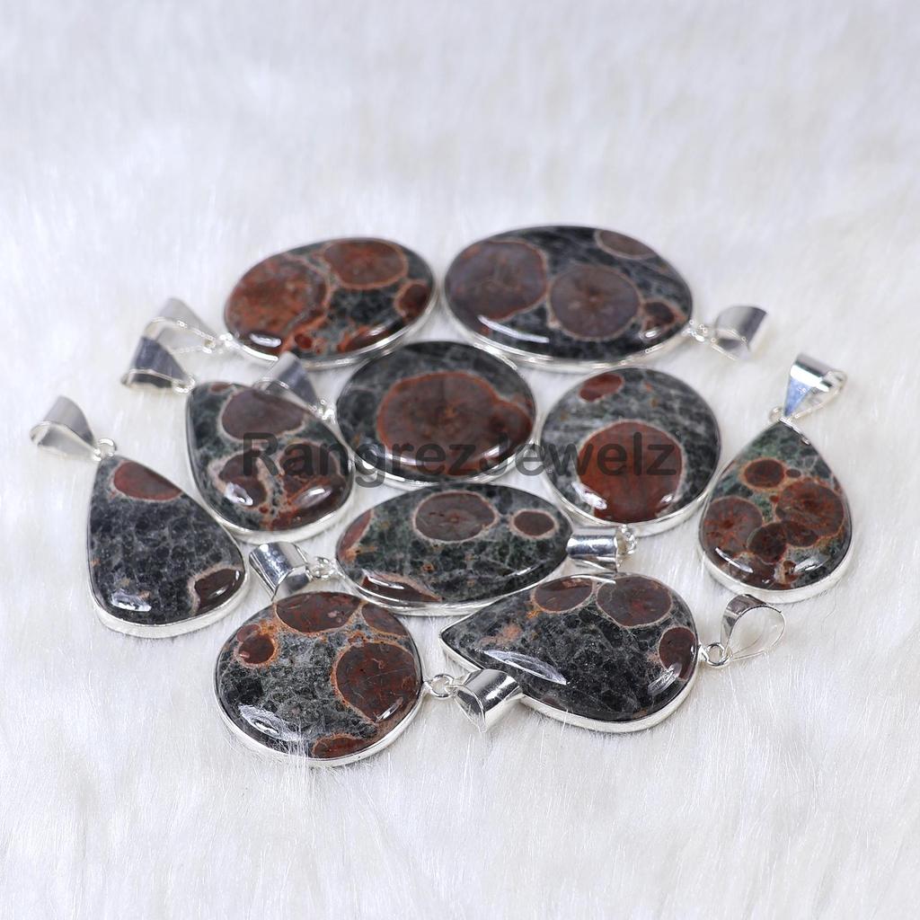 Peanut Obsidian Pendant Sterling Silver Pendant Necklace Mix Shape Peanut Obsidian Gemstone Pendant Bezel Pendant Handmade Necklace Jewelry