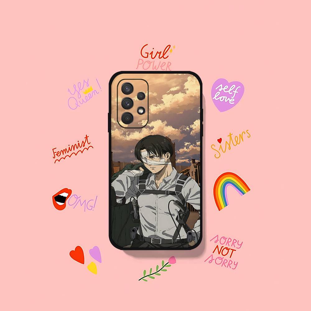 L-Levi Ackerman Attack On Titan-S Phone Case For Samsung Galaxy S25 S24 S23 S22 S21 FE Plus Ultra A13 A20 A32 A70 Black Cover