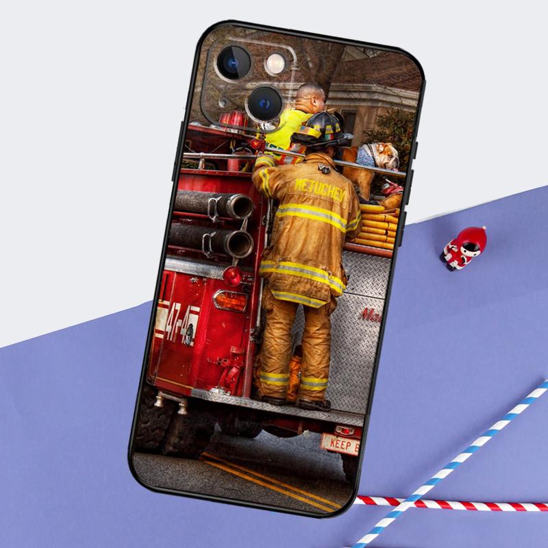 Firefighter Fire Fireman Phone Case For iPhone 16 15 Pro Max 12 13 Mini 11 14 Pro Max XR 16 15 Plus 16e Cover Coque