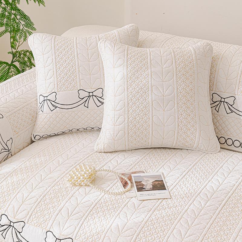 New Cream Wind Sofa Cushion Four Seasons Universal Cushion Sub-Cover Cloth Towel Fixed One-Piece Sofa Towel Cover