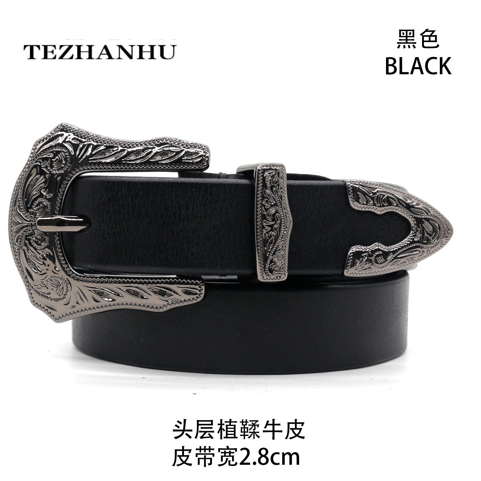 

Ремень из коровьей кожи первого слоя Мужской ремень Женский модный ретро литературный тренд Высококлассное чувство Тонкий широкий ремень 115cm