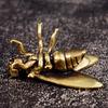 1 Piece Metal Insects Animal Figurine Home Office Desktop Decor Mini Brass Fly Insect Ornament Miniature Statue Vintage Craft