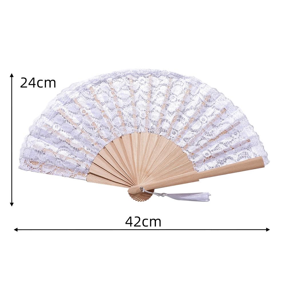 Lace Hand Fan Elegant Lace Folding Fan with Tassel for Women Vintage European Dance Performance Prop Portable Fan Summer
