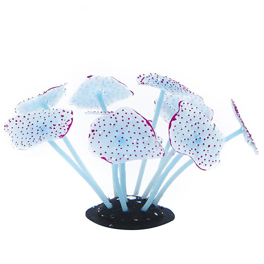 Colorful Silicone Simulation Coral  Ornaments Realistic Mushroom Shape Aquarium Fishbowl Glowing Crafts Landscaping Jewelry