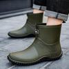 Men's Waterproof Non-slip Rain Boots - Durable, Eco-friendly PVC Ankle Overshoes for Outdoor Commuting