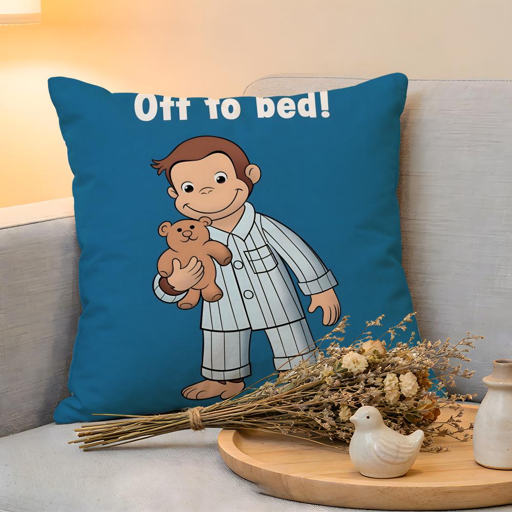 Cushion Cover Linen SkinFriendly Soft Decorative Case for Sofa Home Decor MONKEY CARTOON CCurious GeorgeS Pillow cover