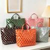 Multifunctionele PVC Handtas Waterdichte Strandtas Modieuze Stippen Tote Bag Voor Vrouwen