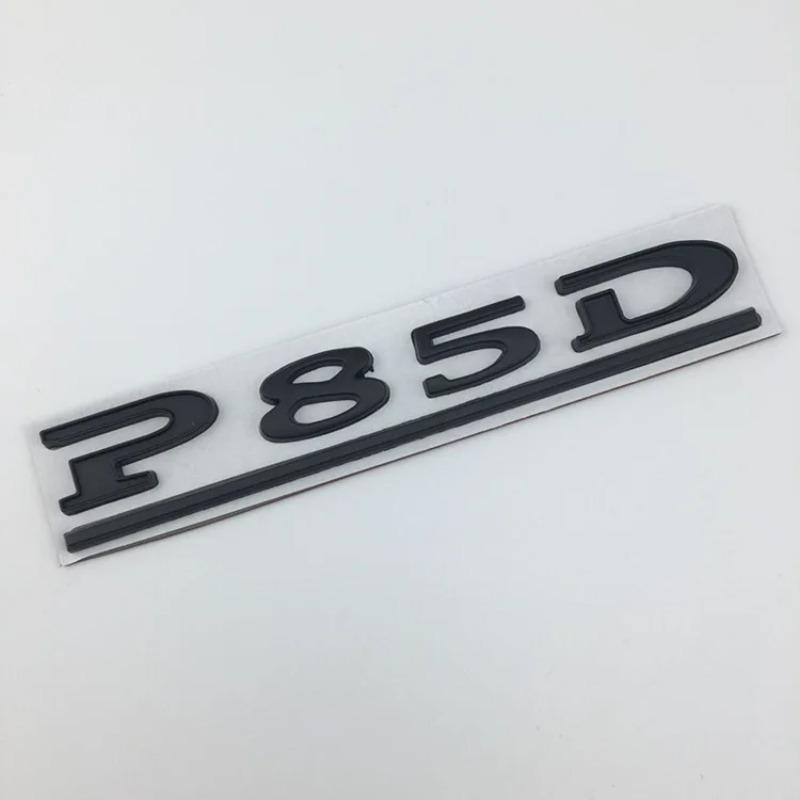 P75D P85D P90D Unterstrichene ABS-Buchstaben-Emblem für Model 3 Model X Model S Autostyling Kofferraumemblem Aufkleber Rot Schwarz