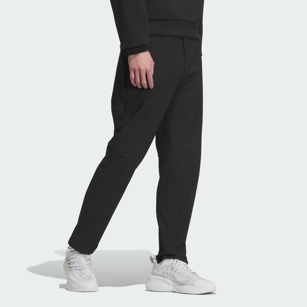 Adidas Premium Casual Slim Fit Pants Solid Color Zipper Straight Leg Knit Sports Pants Men Pants Black JE8632