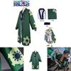One Piece Roronoa Zoro Cosplay Kostüm Hochwertiger Kimono Robe Vollanzug für Halloween und Themenpartys