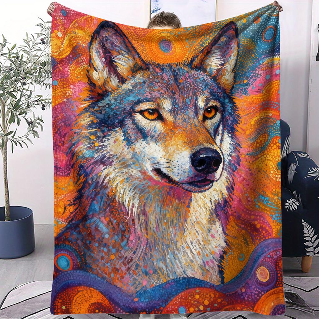 Pattern of Fierce Animal Tiger Flannel Printed Blanket Suitable for All Seasons Suitable for Living Room Office Sofa and Travel