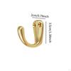3 Pack of Wall Hooks for Coats Brass Hardware Entryway