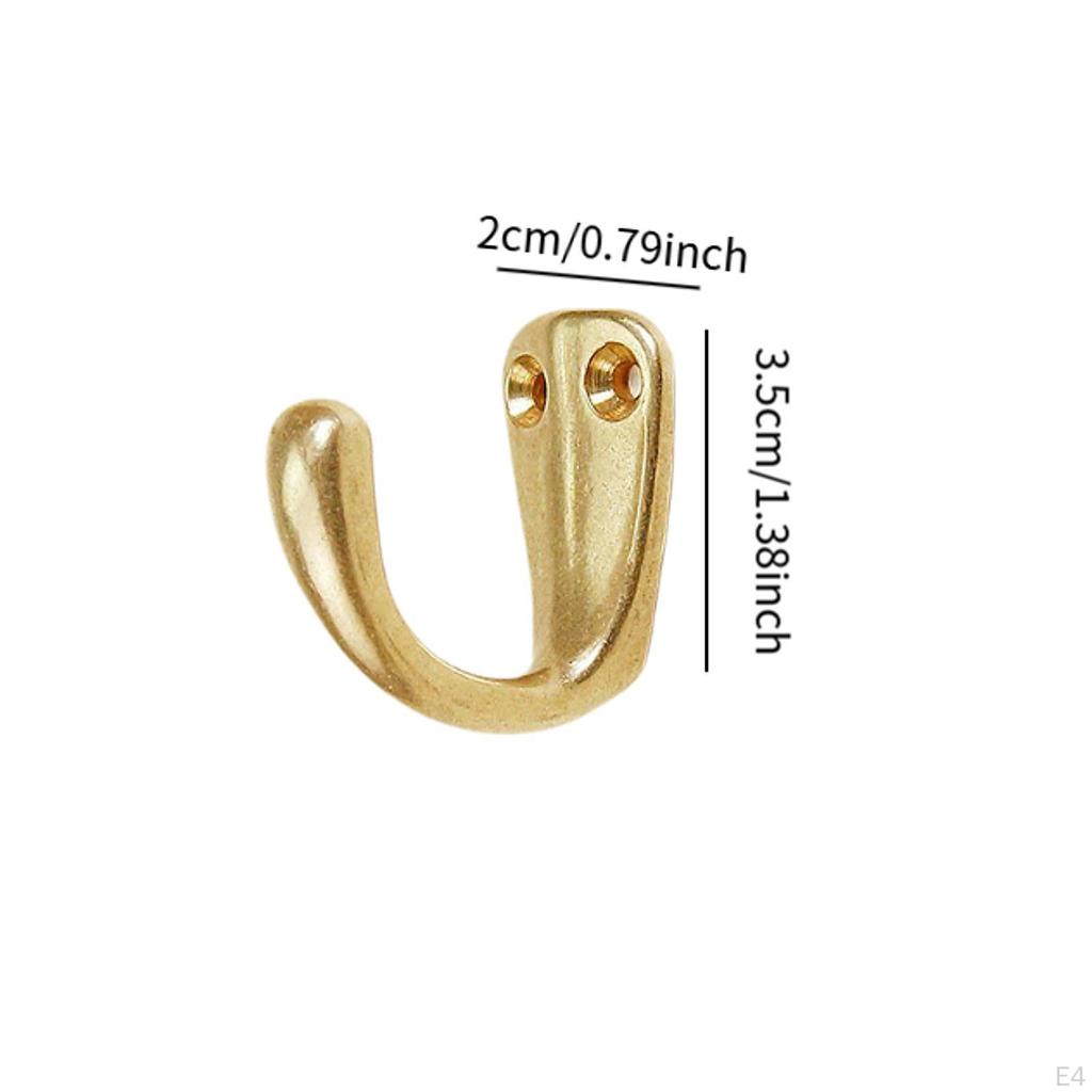 3 Pack of Wall Hooks for Coats Brass Hardware Entryway