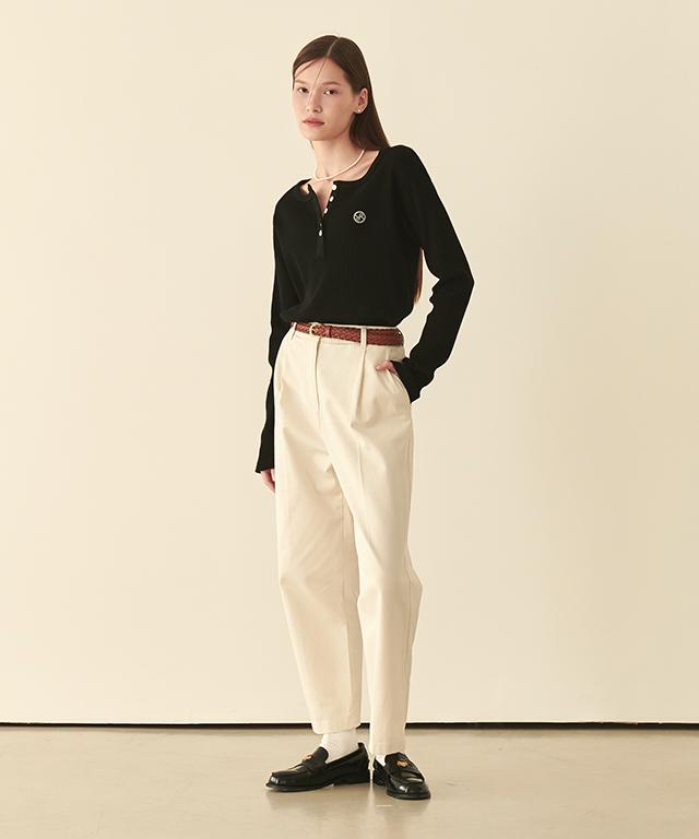 RONRON Henryneck Long Sleeve Black