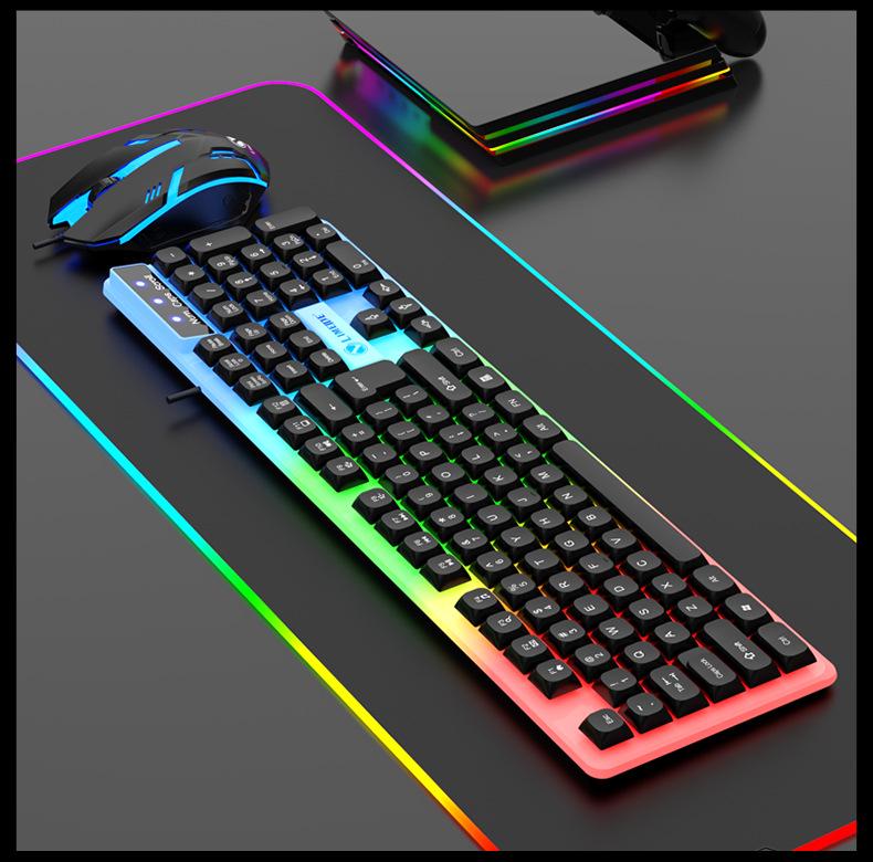 Russian Arabic Wired Luminous Gaming Keyboard & Mouse Set