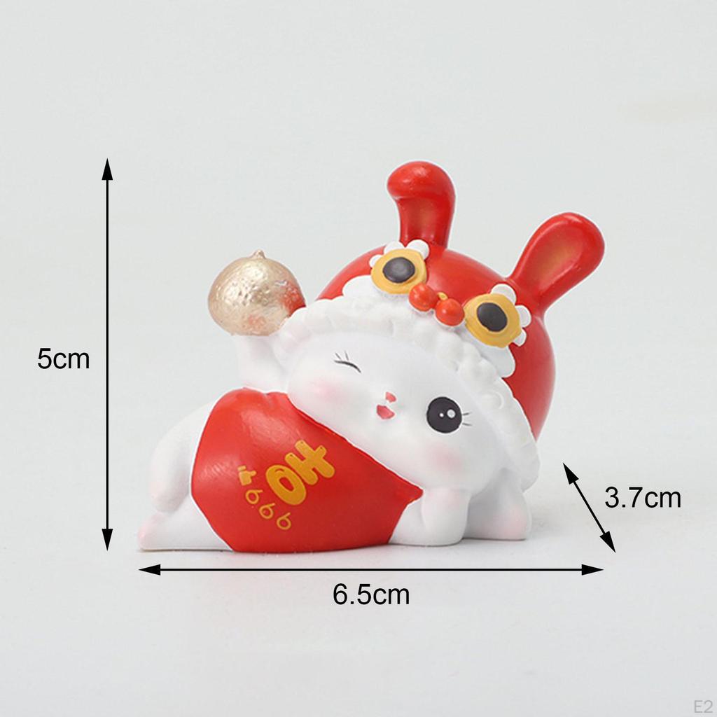 Bunny Sculpture Decoration Desk Tabletop Resin Crafts Homes Spring Festive Chinese Animal Statues
