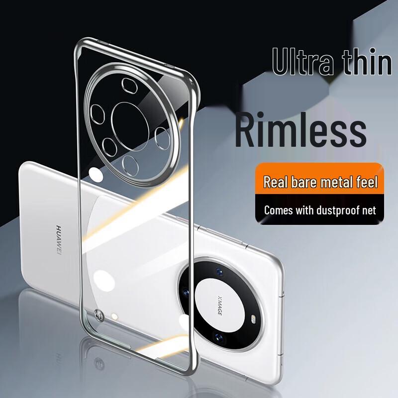 POZZO Electroplated Borderless Transparent Phone Case with Integrated Lens Protector