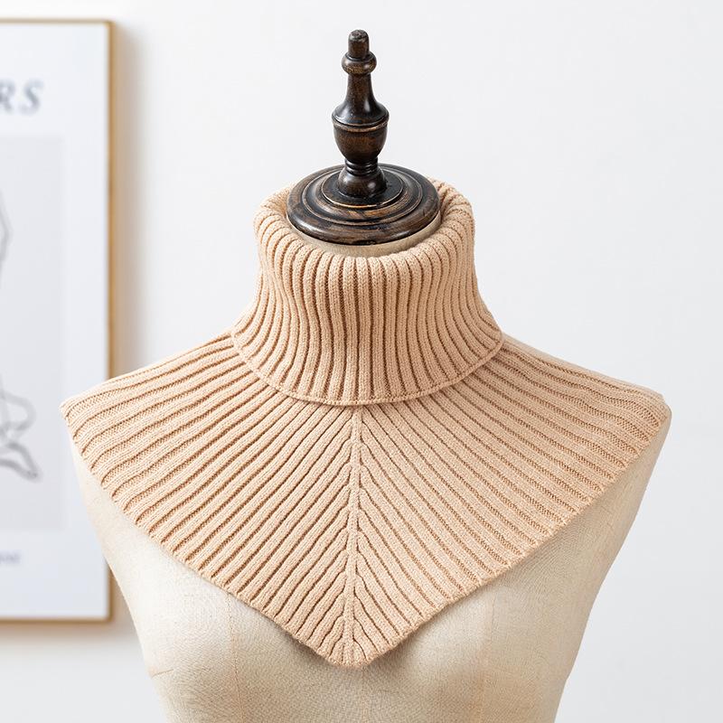 Winter Versatile Knitted Scarf High Neck V-shaped Shoulder  Fake Collar Cervical Decoration Warm Neck Cover