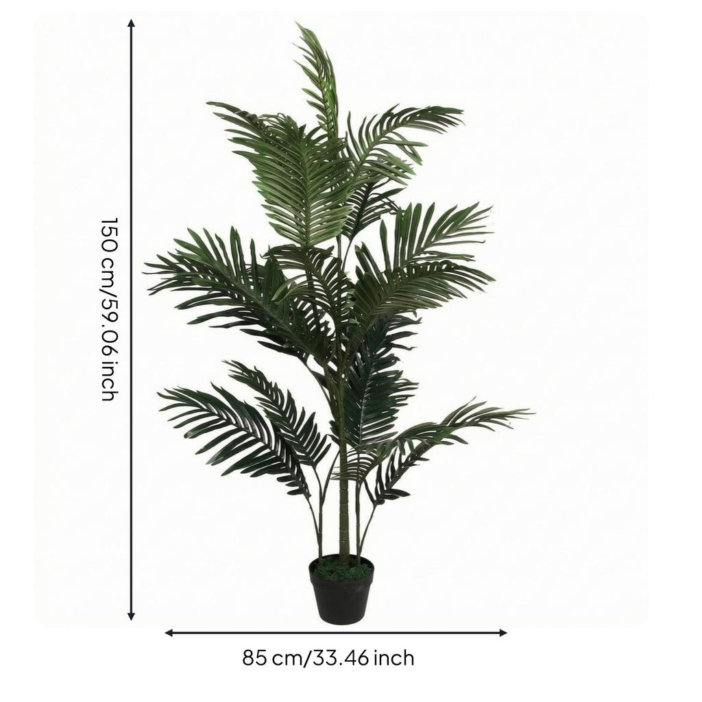 Artificial Palm Tree Authentic Potted Realistic for Living Room, Office, Entryway