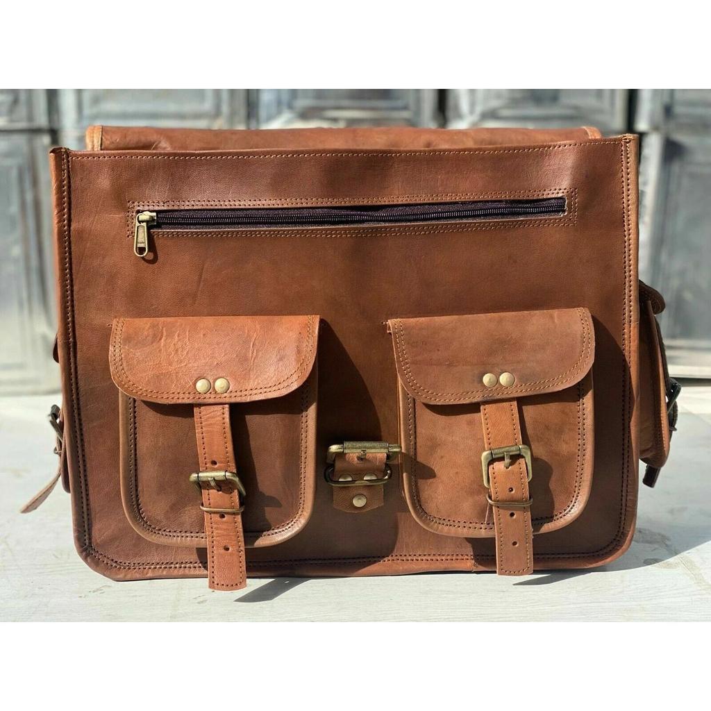 Vintage Leather Messenger Best Computer Laptop Briefcase Satchel Bag  Men