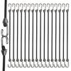 Mini Elastic Bungee Cords with Double Hooks - 10 Inch Black Latex Polypropylene Stretch Rope Set of 16 for Outdoor Camping Tents Truck Tie Down