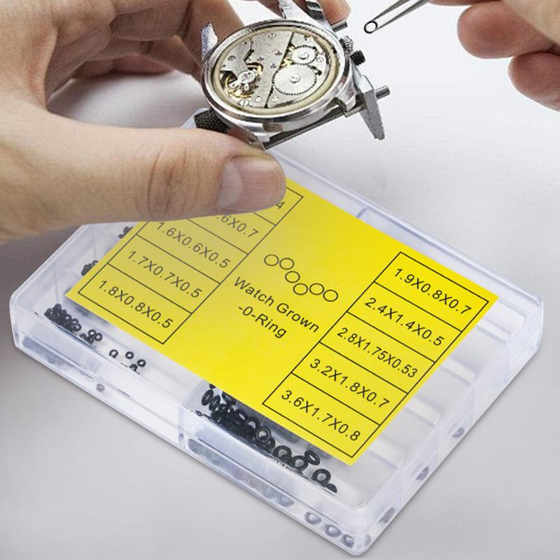 Watch Back Gasket Seal Washer Rubber 500Pieces O-Ring Watch Washer Heat Resistant Waterproof Multiple Sizes Assortment Kit