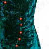 Women's Velvet Green Cheongsam: Retro High-End Autumn/Winter Long Sleeve Dress