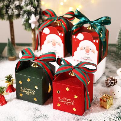 6PCS with Bell and Ribbon Christmas Candy Box Square Chocolate Box  Bakery