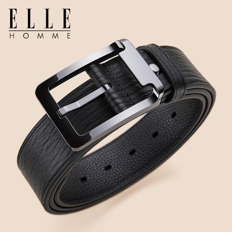 ELLE HOMME Men s Genuine Leather Pin Buckle Business Belt