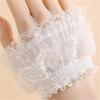Lightweight Lace Wrist Sleeves Sun Blocking Stretchy Design For Summer Outings Casual Outfits White