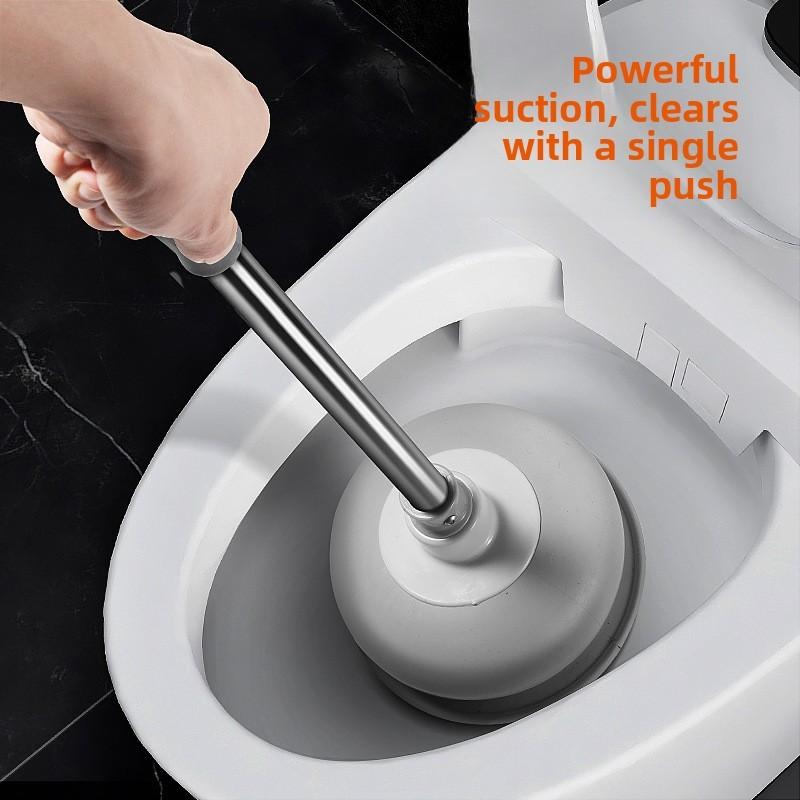 Pvc Toilet Plunger With Ergonomic Handle For Bathroom Drain Clogs And Kitchen Blockages