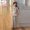 Girls' Ruffle Top & Striped Wide-Leg Pants Set