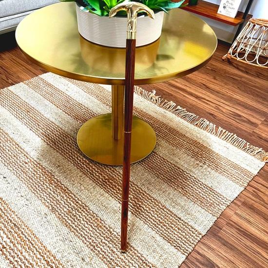 93.98 Cm Walking Stick With Brass Anchor Handle Handcrafted Wooden A Companion for Style
