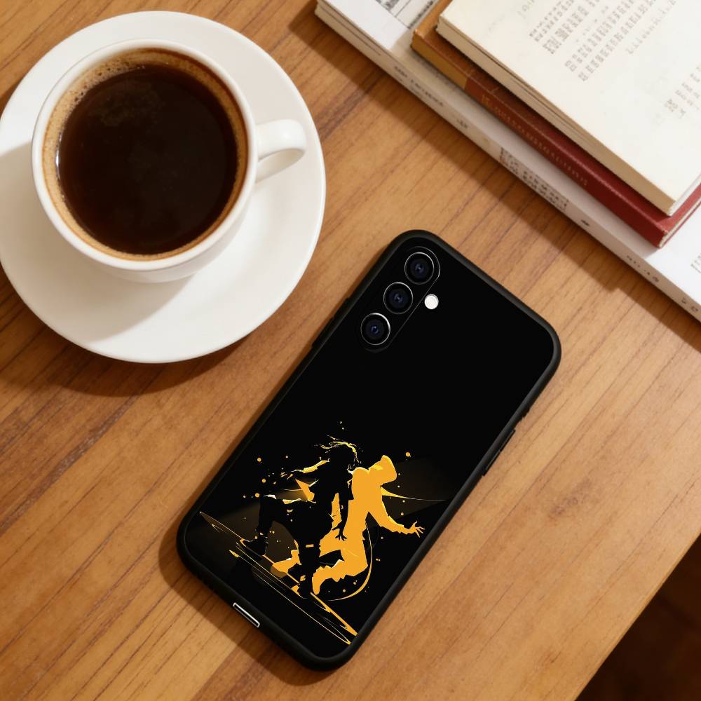 Hip-hop Illustration Phone Case For Samsung Galaxy A73,A72,A71,A70,A53,A52,A51,Soft Silicone Black Cover