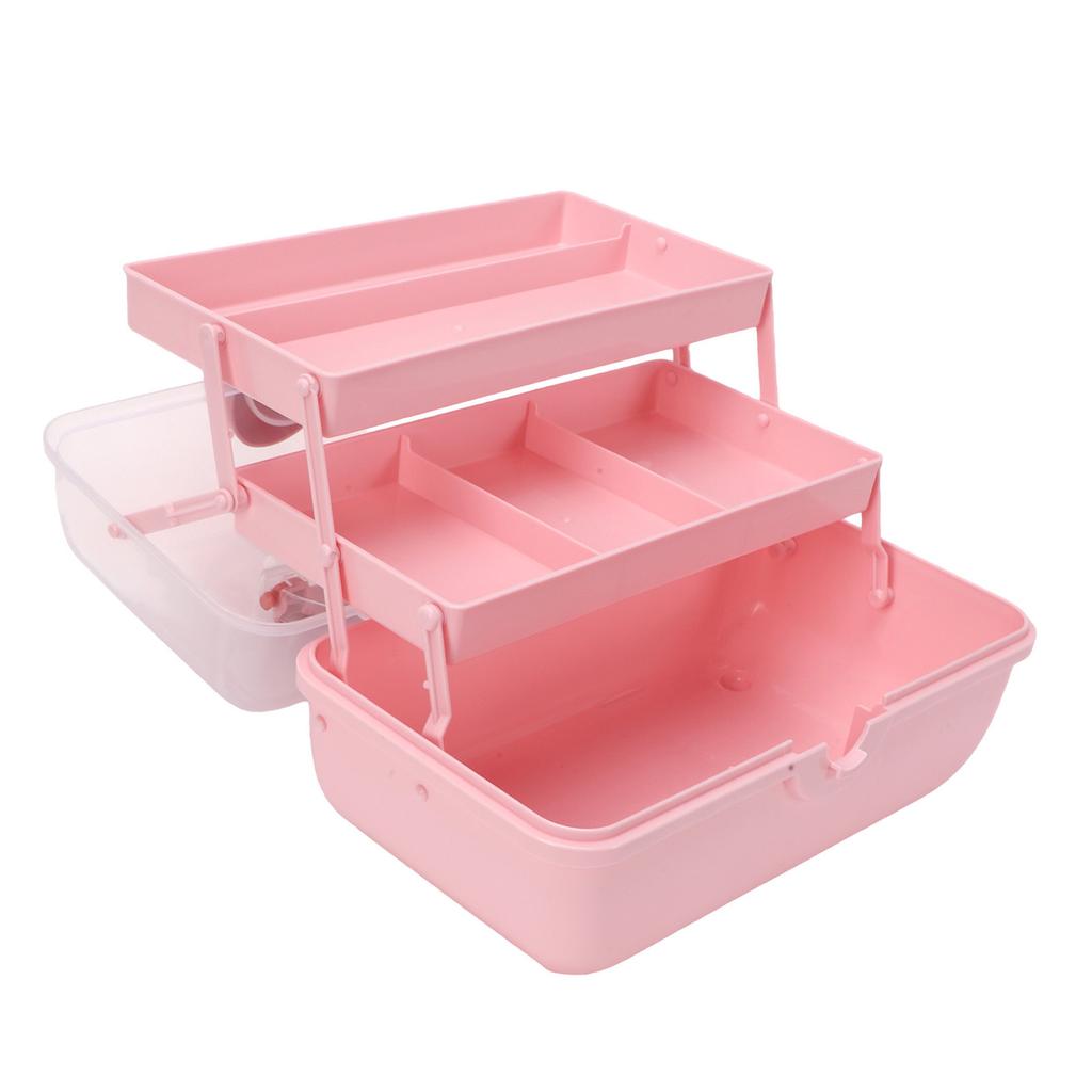 Hair Accessories Storage Box with Transparent Lid Layered Compartments Folding Craft Organizers for Girls Headbands