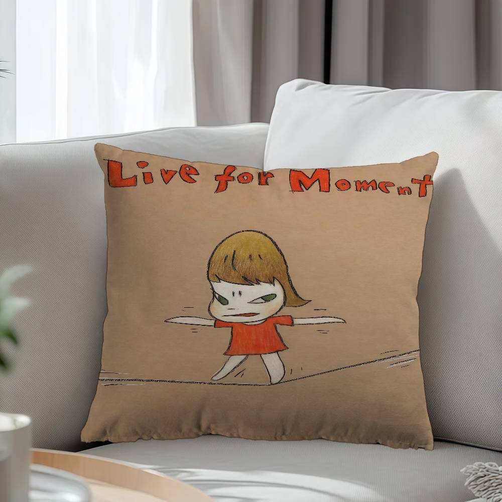Japanese Yoshitomo Nara Doll Cartoon Pillow Cover Sofa Cushion Cover Home Room Decoration Children Gift