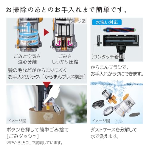 Stick Vacuum Cleaner [Cyclone/Cordless] Beige Hitachi PV-BL30L-C